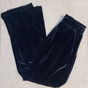 Joe Fresh velvet flared high waisted pants with stretchy waist (XS)